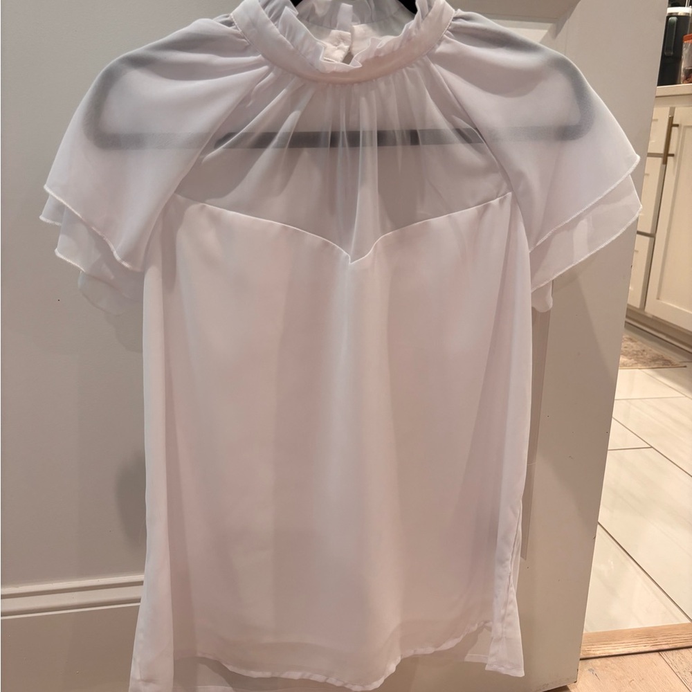 Elegant White Women's Top Size L - Picture 4 of 6